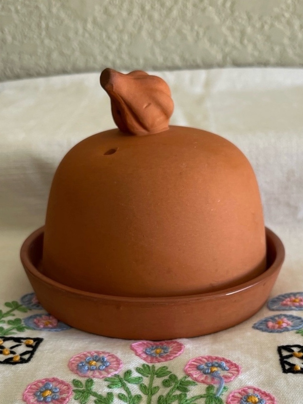 🇺🇸 Vintage Terracotta Garlic Baker or Roaster